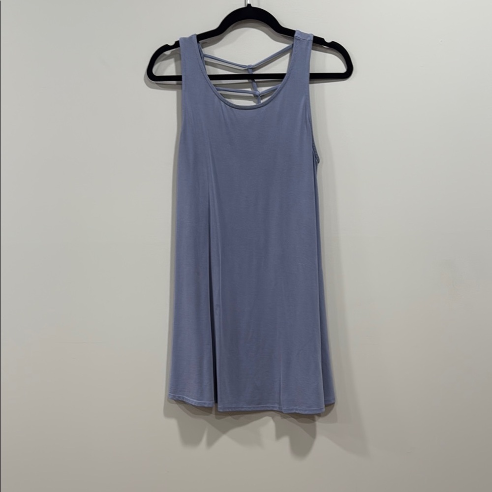Sleeveless Blue Shift Mini Dress